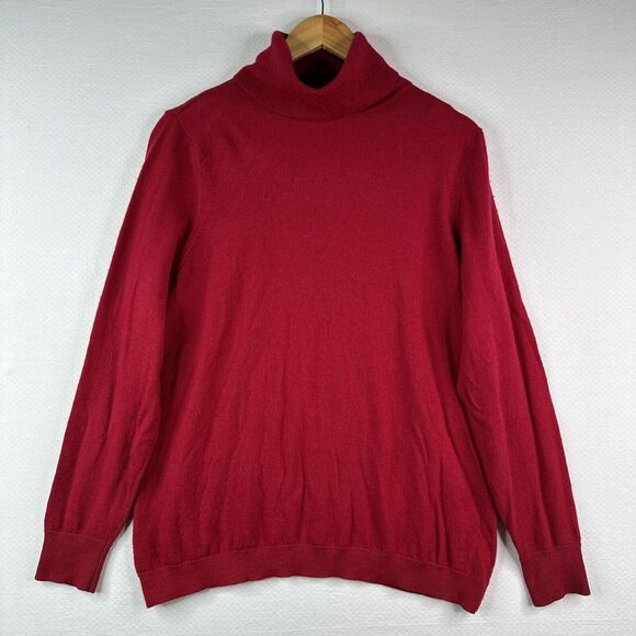 Sarah Spencer Womens Sweater 2X Red 100% Italian Merino Wool Turtleneck Pullover - Picture 8 of 8